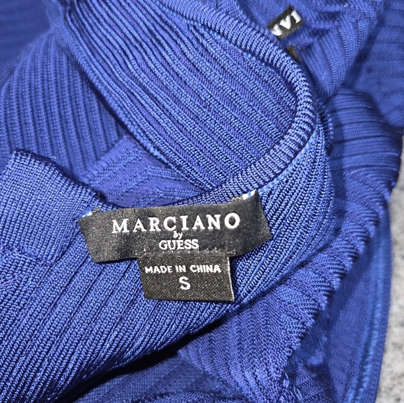 Marciano By Guess Blue Sleeveless Textured Dress - Picture 7 of 7